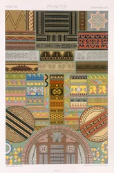 Primitif Style, I. tábla a „Polychrome Ornament”-ből, F. Durin metszete, Párizs, 1869
